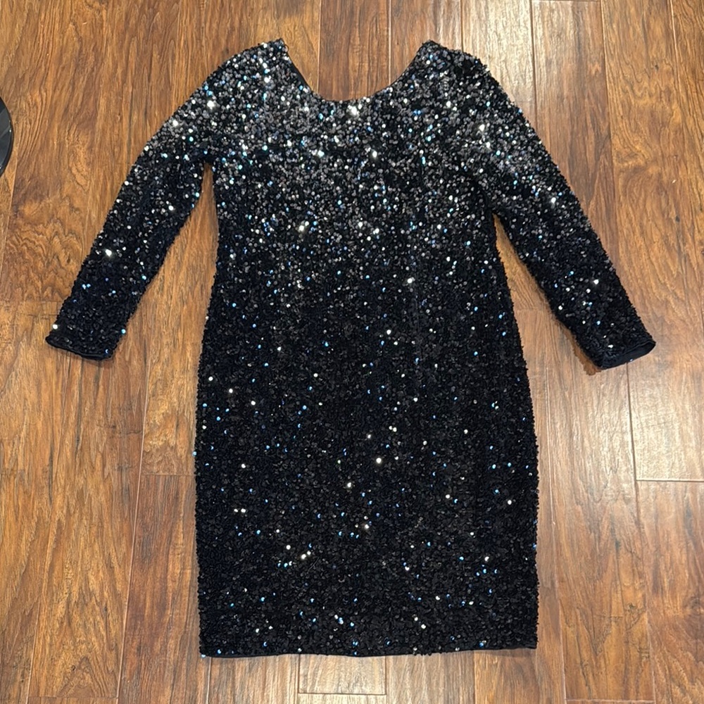 NWT Hobbs Elegant Black Sequin Dress - 14
